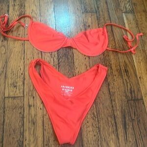 Frankie’s Bikinis Red top and bottom size small